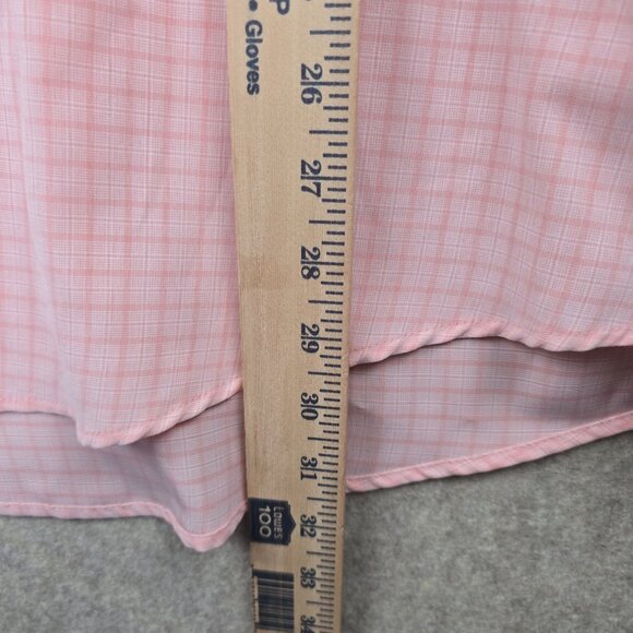 Croft & Barrow Men’s XL Pink Short Sleeve Plaid Button-Up Shirt Polyester - Picture 6 of 7